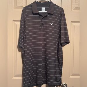 Callaway Polo Shirt Men’s Extra Large XL Opti Dri Performance Golf Striped Gray